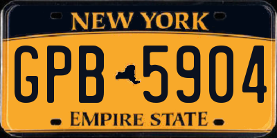 NY license plate GPB5904