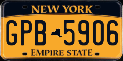 NY license plate GPB5906