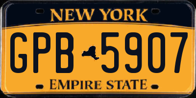 NY license plate GPB5907