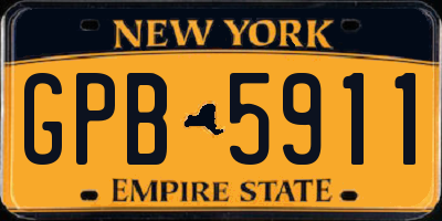 NY license plate GPB5911