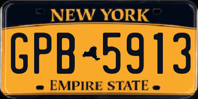 NY license plate GPB5913