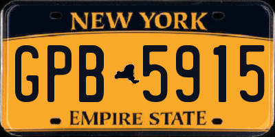 NY license plate GPB5915