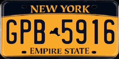 NY license plate GPB5916
