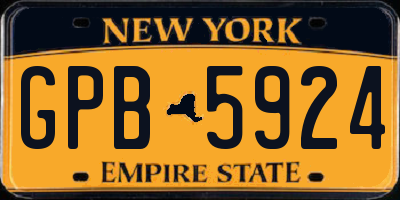 NY license plate GPB5924