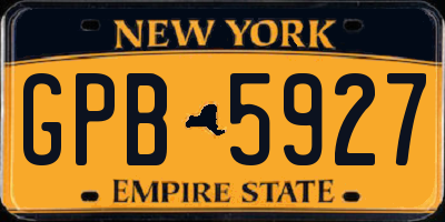 NY license plate GPB5927
