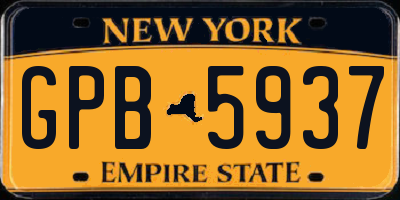 NY license plate GPB5937