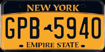 NY license plate GPB5940