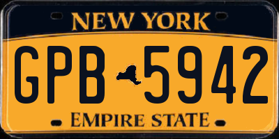 NY license plate GPB5942