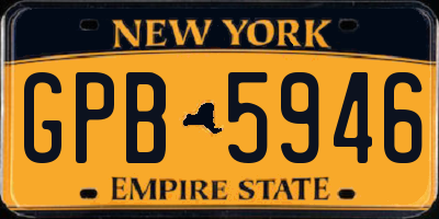NY license plate GPB5946