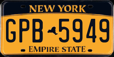 NY license plate GPB5949