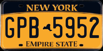 NY license plate GPB5952