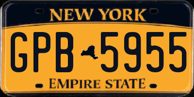 NY license plate GPB5955