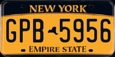 NY license plate GPB5956