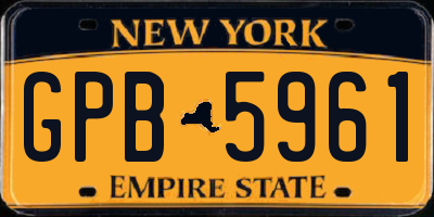NY license plate GPB5961
