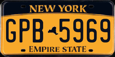 NY license plate GPB5969
