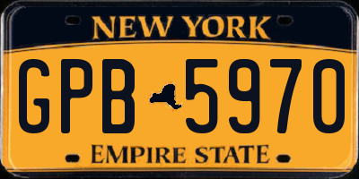 NY license plate GPB5970