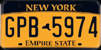 NY license plate GPB5974