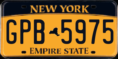 NY license plate GPB5975