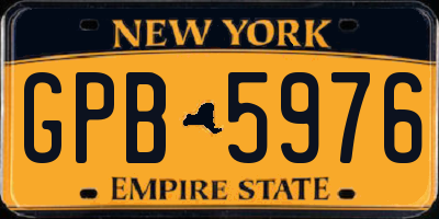 NY license plate GPB5976