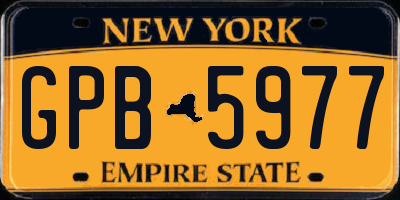 NY license plate GPB5977