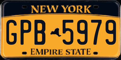 NY license plate GPB5979