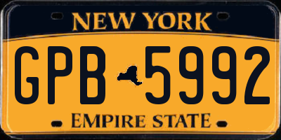 NY license plate GPB5992