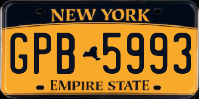 NY license plate GPB5993
