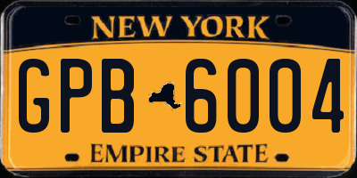 NY license plate GPB6004