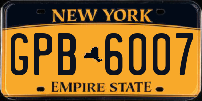 NY license plate GPB6007