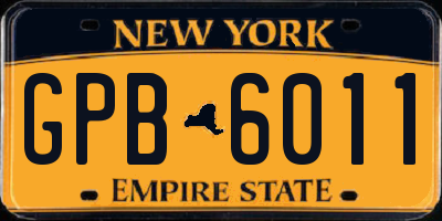 NY license plate GPB6011
