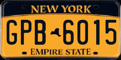 NY license plate GPB6015