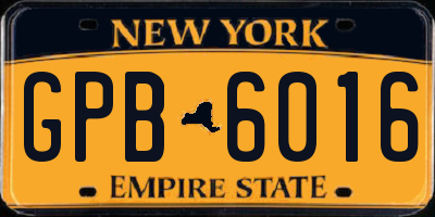 NY license plate GPB6016