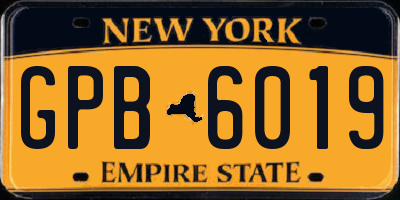 NY license plate GPB6019