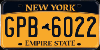 NY license plate GPB6022