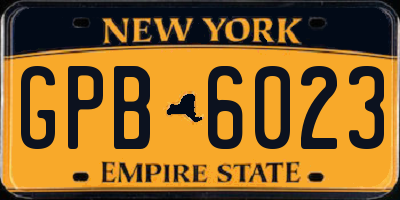 NY license plate GPB6023