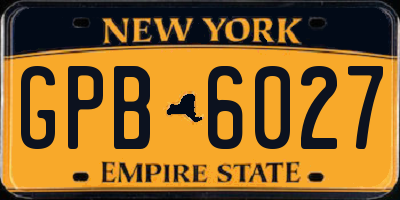 NY license plate GPB6027