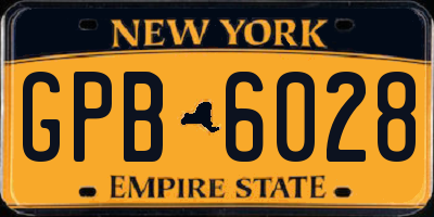 NY license plate GPB6028