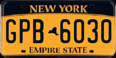 NY license plate GPB6030