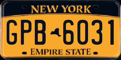 NY license plate GPB6031