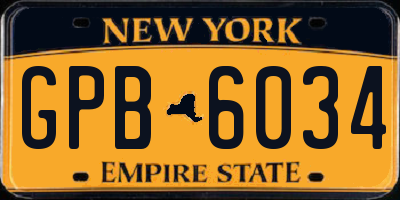 NY license plate GPB6034