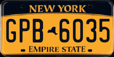 NY license plate GPB6035