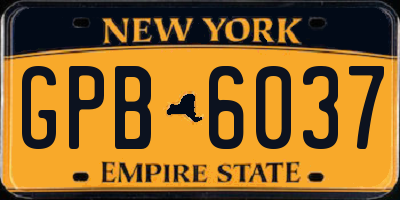 NY license plate GPB6037