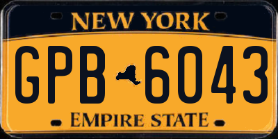 NY license plate GPB6043