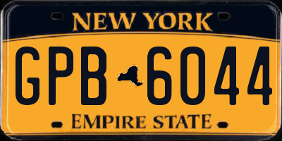 NY license plate GPB6044