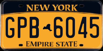NY license plate GPB6045