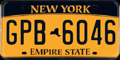 NY license plate GPB6046