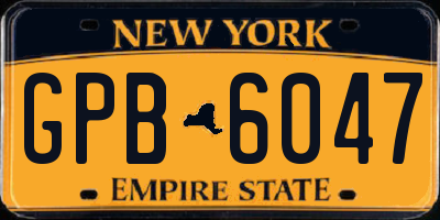 NY license plate GPB6047