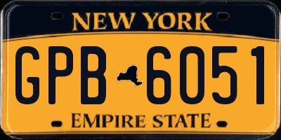 NY license plate GPB6051