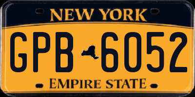 NY license plate GPB6052