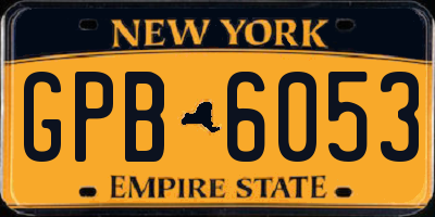 NY license plate GPB6053